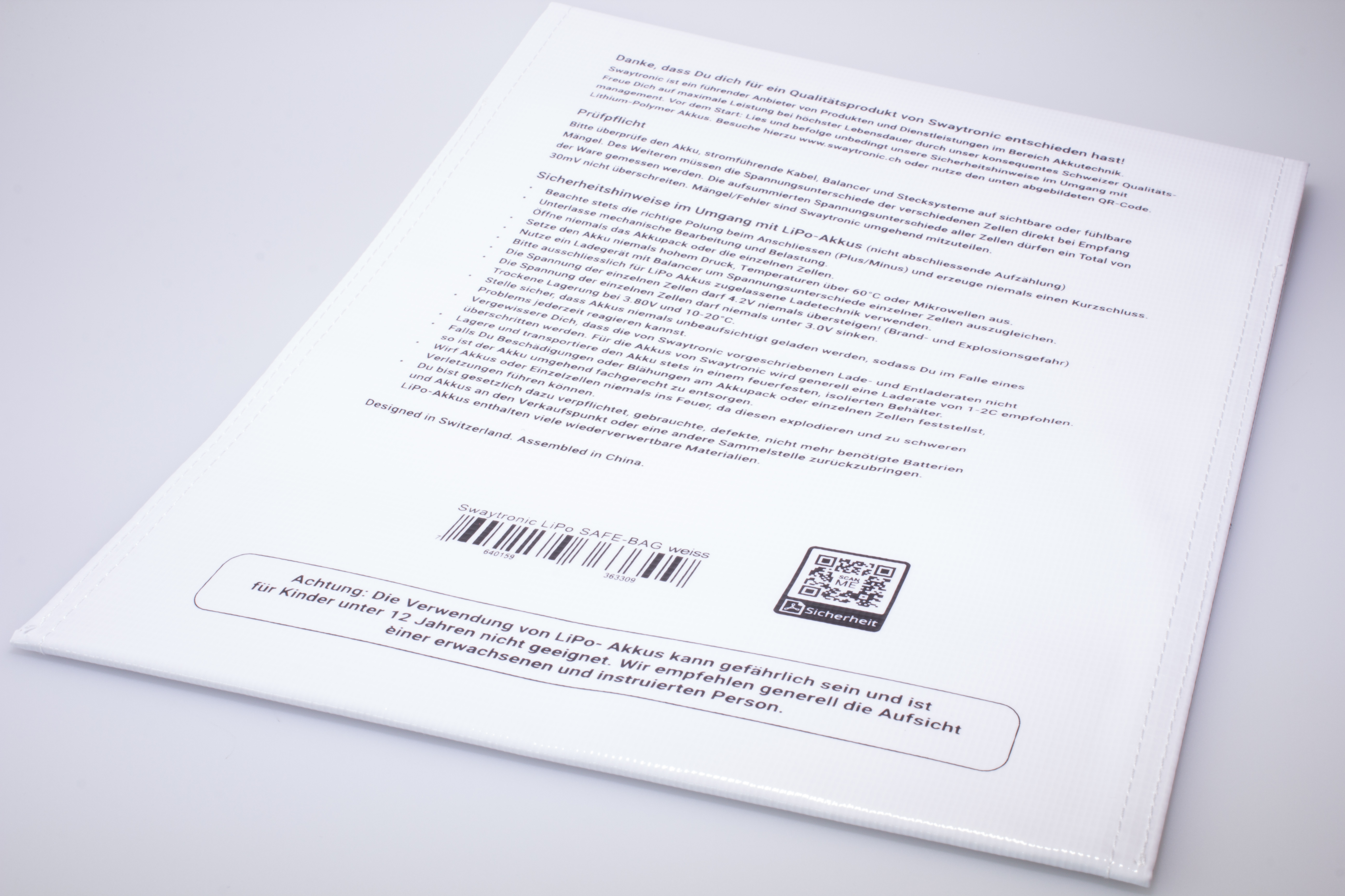 SWAYTRONIC LiPo SAFE-BAG white