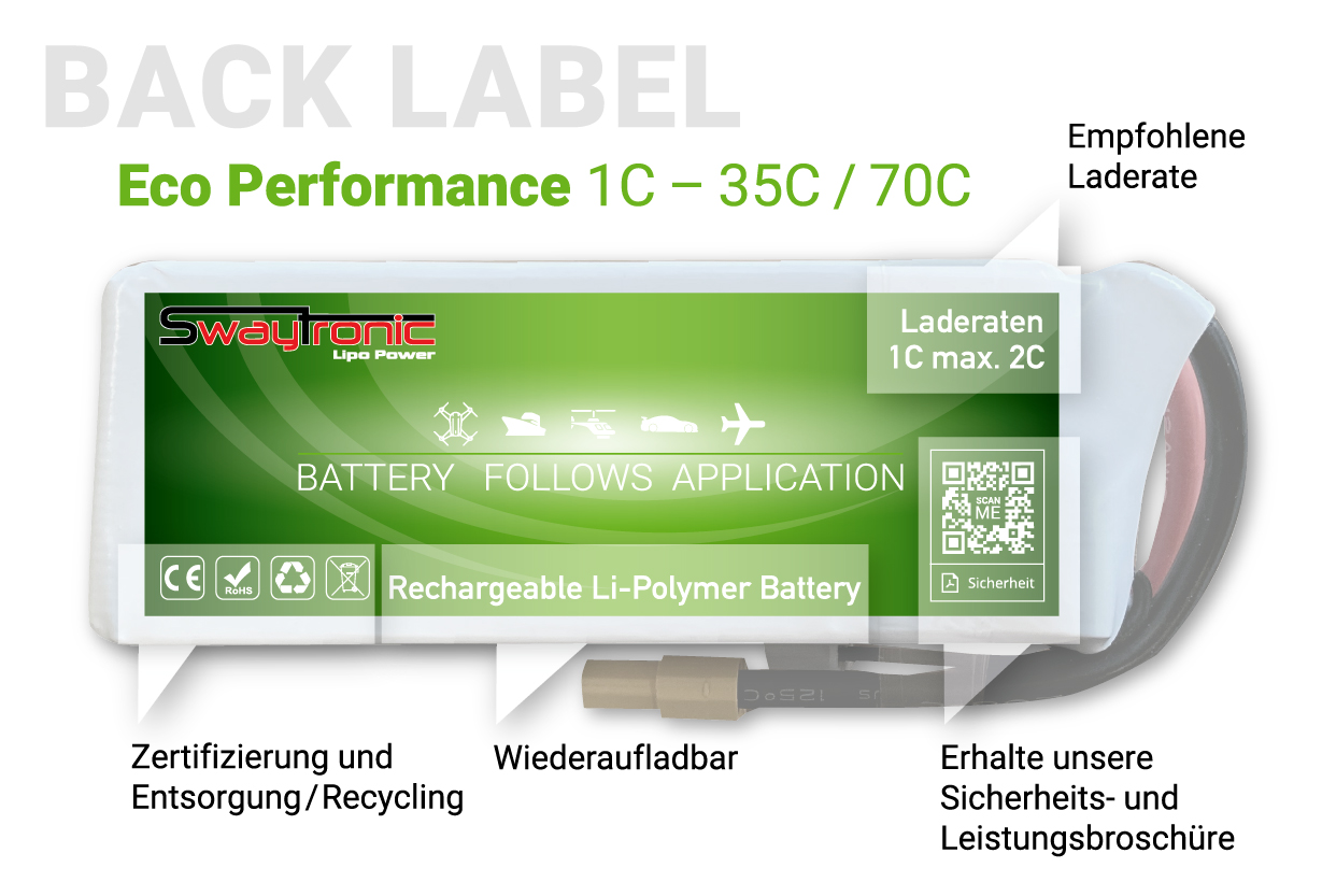 SWAY-AIR LiPo 2S 7.4V 1300mAh 35C/70C Mini T